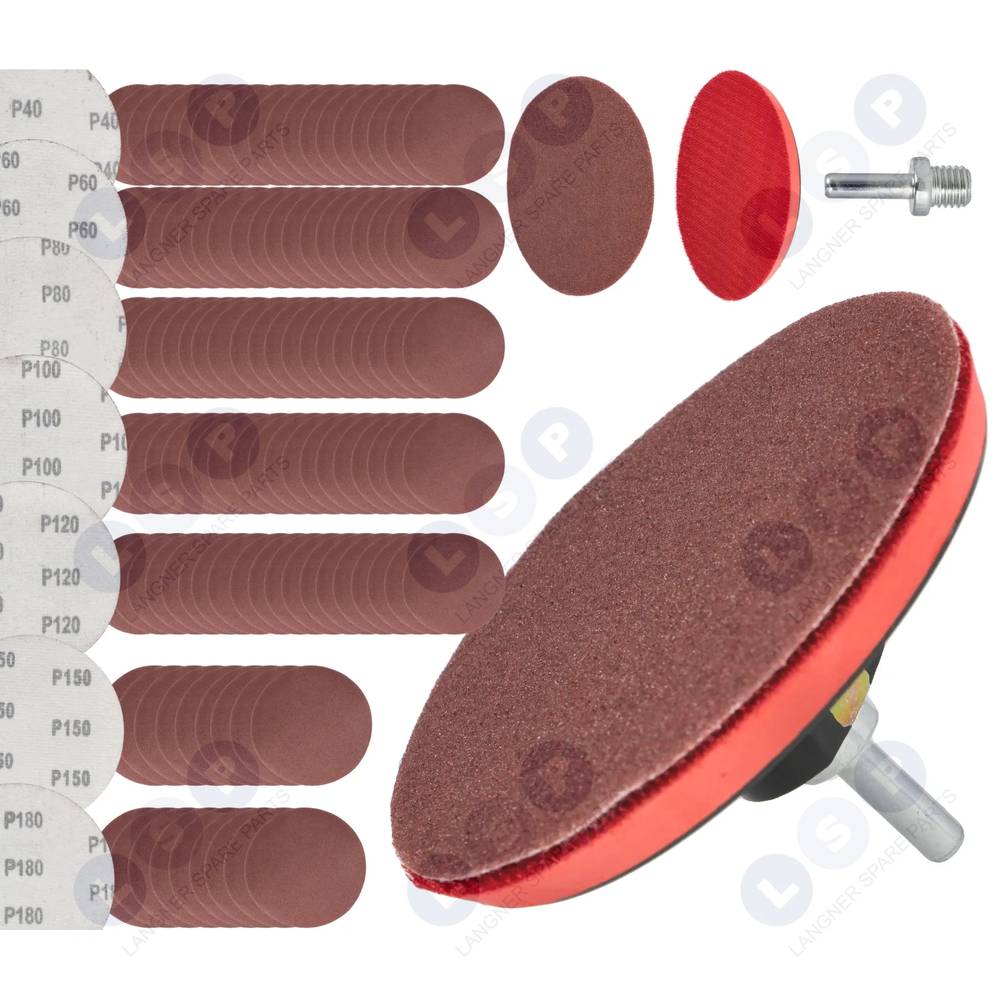 Kotúčový brúsny papier na suchý zips Suchý zips 125 brúsnych kotúčov 121 kusov
